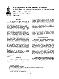 Effect of Synovex, Synovex + FinaPlix, and Revalor on Daily Gain
