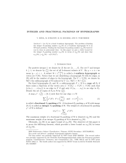 INTEGER AND FRACTIONAL PACKINGS OF HYPERGRAPHS 1