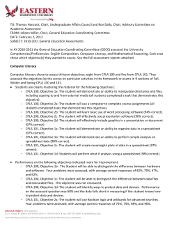 Assessment Summary (Academic Year) 2010-2011