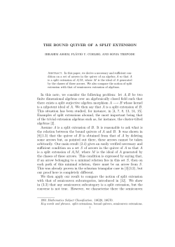 THE BOUND QUIVER OF A SPLIT EXTENSION In this note, we