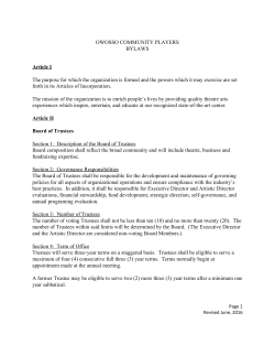 OWOSSO COMMUNITY PLAYERS BYLAWS Article I The purpose