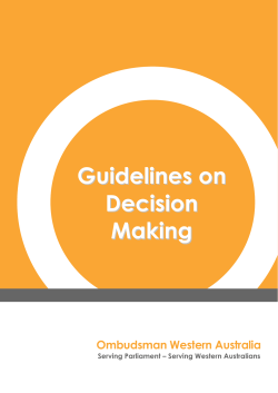 Ombudsman WA Guidelines on Decision Making