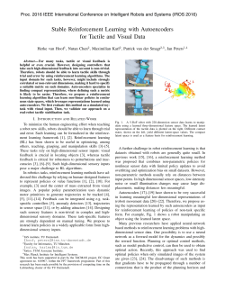 Stable Reinforcement Learning with Autoencoders for Tactile and