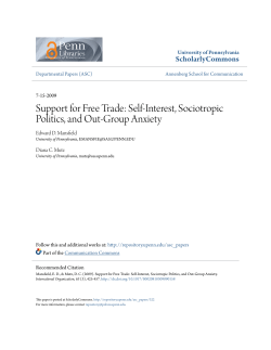 Support for Free Trade: Self-Interest, Sociotropic Politics, and Out