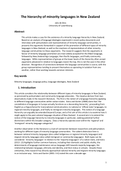 de Bres 2015 Hierarchy of minority languages in New
