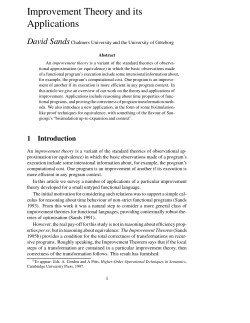 Improvement Theory and its Applications