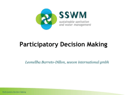 Decision Making Tools - Sustainable Sanitation and Water