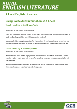 Using contextual information at A Level