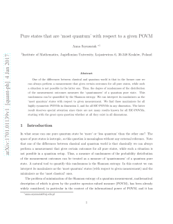 Pure states that aremost quantum`with respect to a given POVM