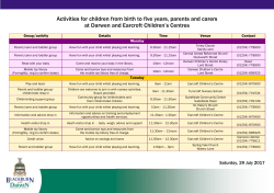 Activities for children from birth to five years