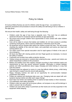 Infants and Toddlers Policy