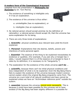 A modern form of the Cosmological Argument (adapted from the