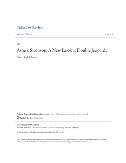 Ashe v. Swenson: A New Look at Double Jeopardy