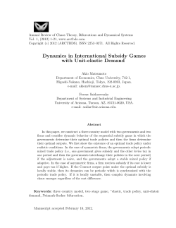 Dynamics in International Subsidy Games with Unit