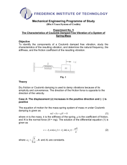 The Characteristics of Coulomb Damped Free Vibration of a System