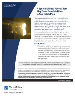 A Spousal Limited Access Trust May Play a Beneficial