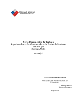 Serie Documentos de Trabajo Superintendencia de