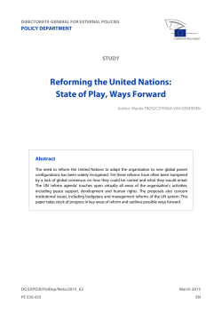 Reforming the United Nations: State of Play, Ways Forward