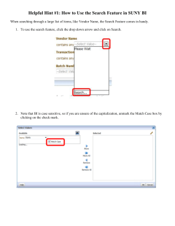 Helpful Hint #1: How to Use the Search Feature in