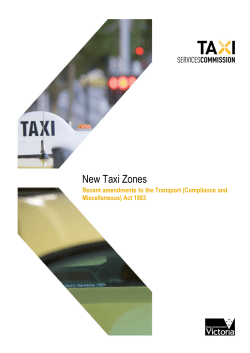 New Taxi Zones - Taxi Services Commission