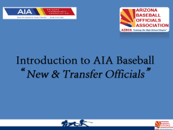 Intro to AIA Baseball - Arizona Baseball Officials Association