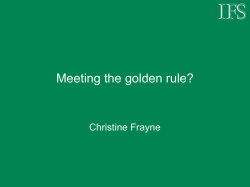 Meeting the Golden Rule?