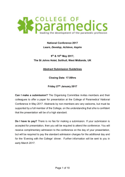 Abstract Submission Guidelines 2017