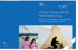 Climate Change and the World Bank Group Climate Change and