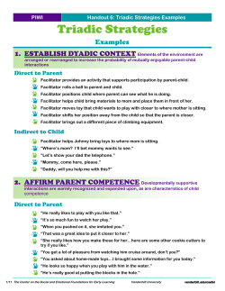 Handout 6 - Triadic Strategies Examples - CSEFEL
