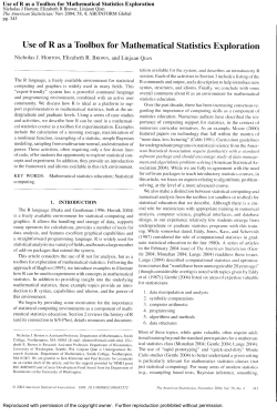 Use of R as a Toolbox for Mathematical Statistics