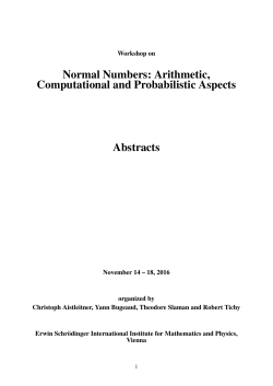 Abstracts - Erwin Schr&ouml;dinger Institute