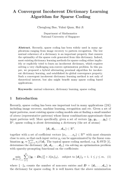 A Convergent Incoherent Dictionary Learning Algorithm for Sparse