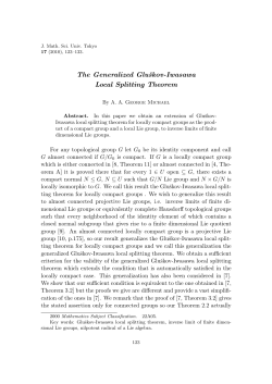 The Generalized Glu&scaron;kov-Iwasawa Local Splitting Theorem