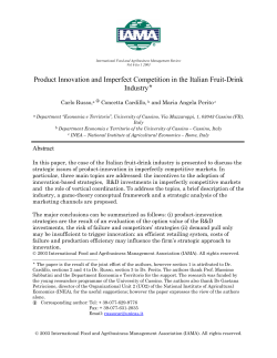 Product Innovation and Imperfect Competition in the Italian Fruit