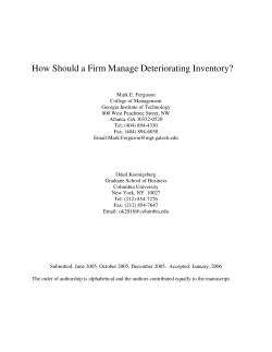 How Should a Firm Manage Deteriorating Inventory?