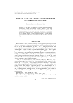 MODULES SATISFYING CERTAIN CHAIN CONDITIONS AND