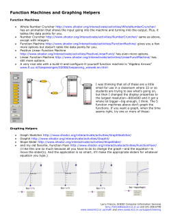 Function Machines and Graphing Helpers