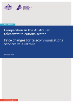 Competition in the Australian telecommunications sector Price