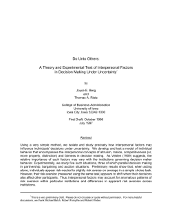 Do Unto Others: A Theory and Experimental Test of Interpersonal