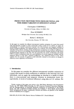 PRODUCTION FRONTIERS WITH CROSS-SECTIONAL AND
