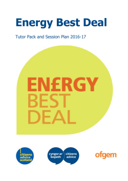 Energy Best Deal tutor pack and session plan