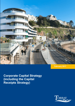 Capital Strategy 2017/2018 Sets out the principles