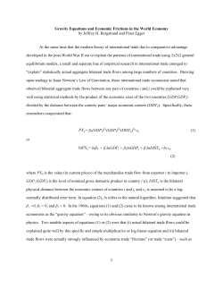 Gravity Equations and Economic Frictions in the World Economy by