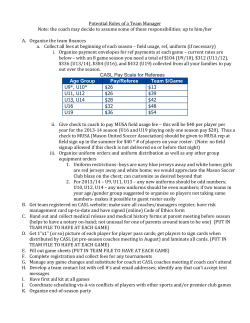Potential Roles of a Team Manager Note: the coach may decide to