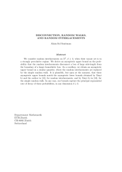 DISCONNECTION, RANDOM WALKS, AND RANDOM