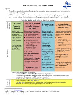P-12 Social Studies Instructional Model Equitable Social Studies
