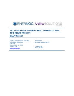 Draft Small Commercial Peak Time Rebate Load Impact Evaluation