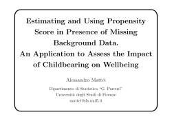 Estimating and Using Propensity Score in Presence - UniFI