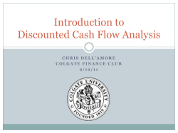 Introduction to Discounted Cash Flow Analysis