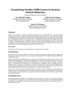 Examining Gender Differences in System Switching Costs